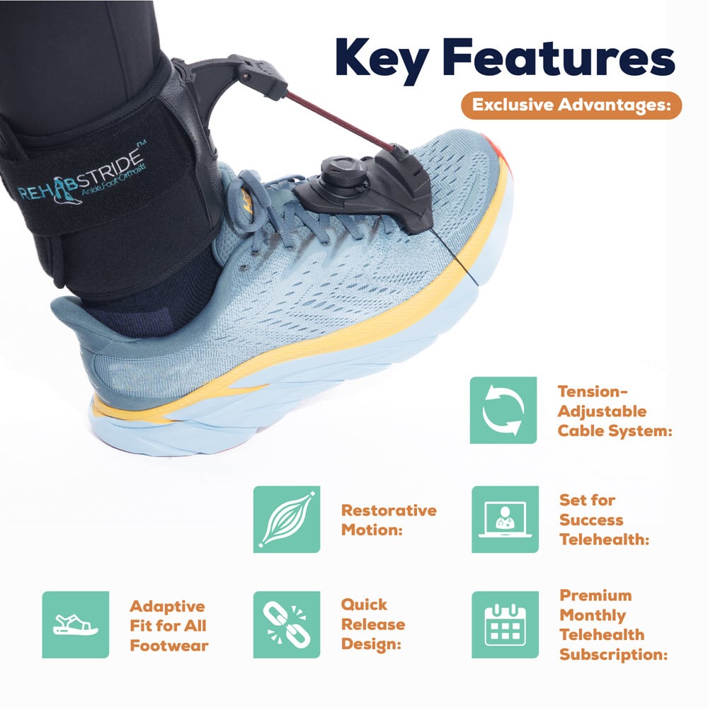 RehabStride AFO brace for foot droop