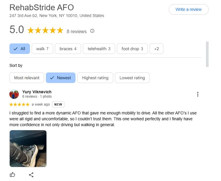 RehabStride AFO Brace Journeys